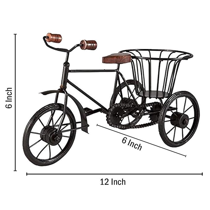 Miniature iron Cycle with Flower Basket