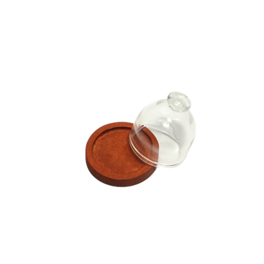 Mini Wooden Plate with Glass Lid